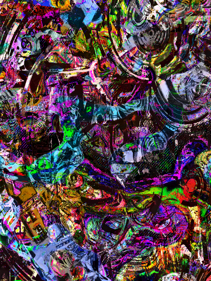 Bright mechanical and organic fragments densely layered together